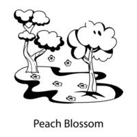 Trendy Peach Blossom vector