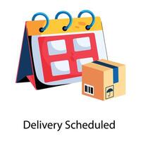 Trendy Delivery Scheduled vector