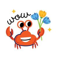 Trendy Crab Concepts vector