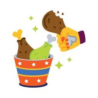 Trendy Chicken Bucket vector