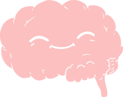 flat color style cartoon brain png