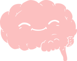 cerveau de dessin animé de style plat couleur png