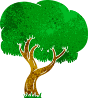 hand drawn retro cartoon doodle of a summer tree png