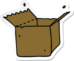 sticker of a quirky hand drawn cartoon open box png