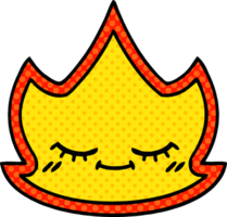 comic book style cartoon of a fire flame png