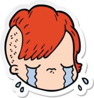 sticker van een cartoon vrouwelijk gezicht png