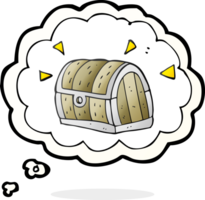 hand drawn thought bubble cartoon treasure chest png