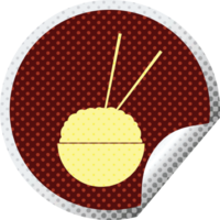 Rice bowl circular peeling sticker   illustration png