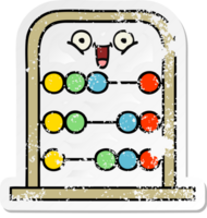 distressed sticker of a cute cartoon abacus png