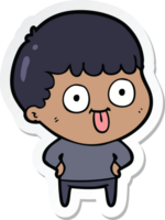 pegatina de un niño tonto de dibujos animados png