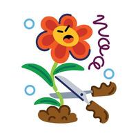 Trendy Pruning Flower vector