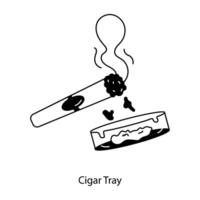 Trendy Cigar Tray vector