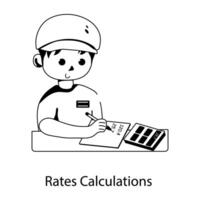 Trendy Rates Calculations vector