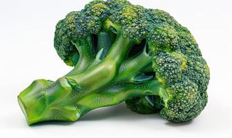 AI generated Broccoli on a white background. Close-up shot. photo