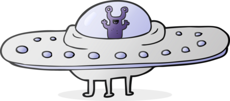 hand drawn cartoon flying saucer png