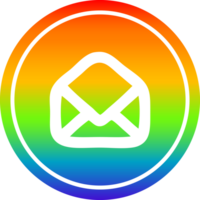 envelope letter circular icon with rainbow gradient finish png