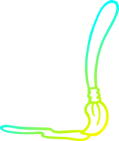 cold gradient line drawing of a cartoon paint brush png