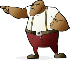 cartoon angry tough guy pointing png