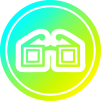 square glasses circular icon with cool gradient finish png