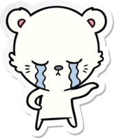 sticker of a crying cartoon polarbear png