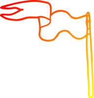 warm gradient line drawing of a cartoon flag png