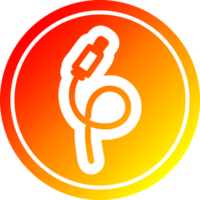 elektrisch Stecker kreisförmig Symbol mit warm Gradient Fertig png