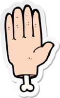 adesivo di una mano di cartone animato png