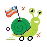 Trendy Happy Snail vector