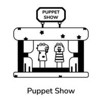 Trendy Puppet Show vector