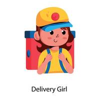 Trendy Delivery Girl vector