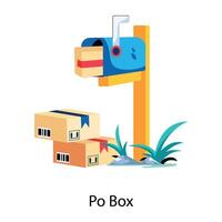 Trendy Po Box vector