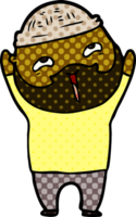 cartoon happy bearded man png