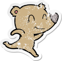 vinheta angustiada de um desenho animado de corrida de urso amigável png