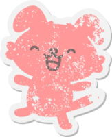 happy dancing dog grunge sticker png