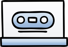 gradient shaded cartoon of a retro cassette png