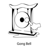 Trendy Gong Bell vector