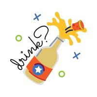 Trendy Champagne Drink vector
