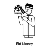 Trendy Eid Money vector