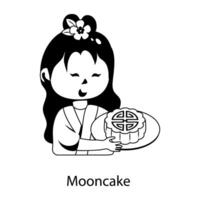 Trendy Mooncake Concepts vector