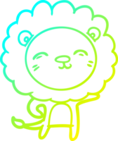 cold gradient line drawing of a cartoon lion png