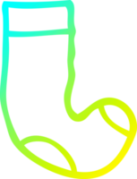 cold gradient line drawing of a cartoon sock png