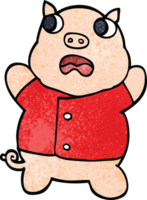 dessin animé doodle cochon drôle png