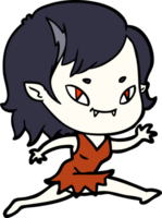 cartoon friendly vampire girl running png