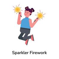 Trendy Sparkler Firework vector