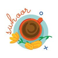 Trendy Suhoor Tea vector