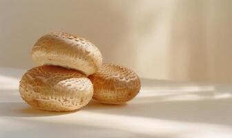 AI generated Shiitake mushroom on white background. Shiitake mushroom is a Japanese mushroom. photo