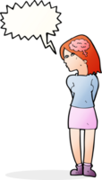 cartoon brainy woman with speech bubble png