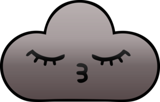 gradient shaded cartoon of a storm cloud png