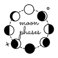 Trendy Moon Phases vector