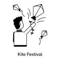 Trendy Kite Festival vector